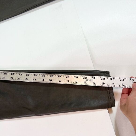 Wilfred Free Legging Pants Women's Olive Green Large Faux Leather High Rise Long - Picture 3 of 11